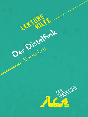 cover image of Der Distelfink von Donna Tartt (Lektürehilfe)